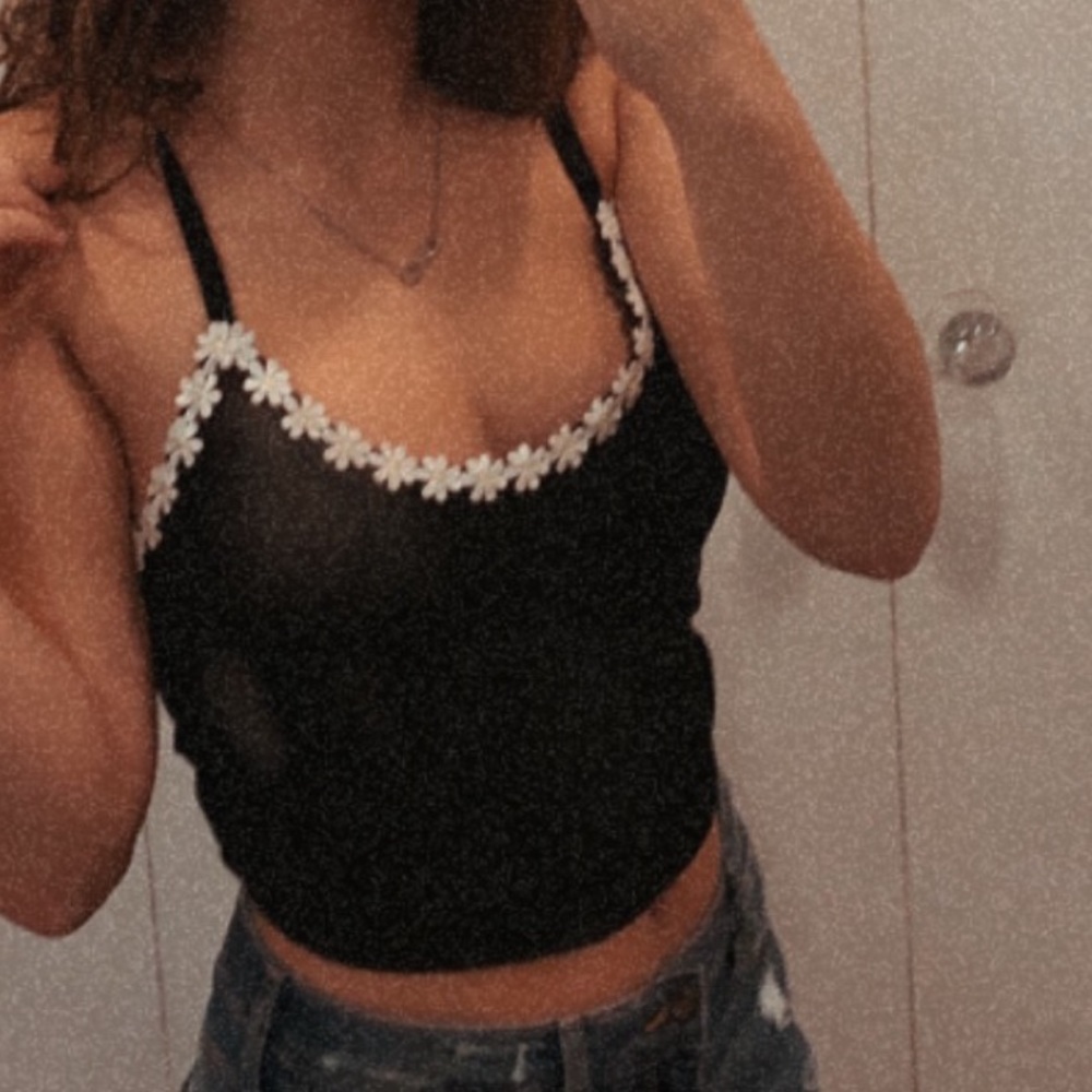 black with flowers tanktop